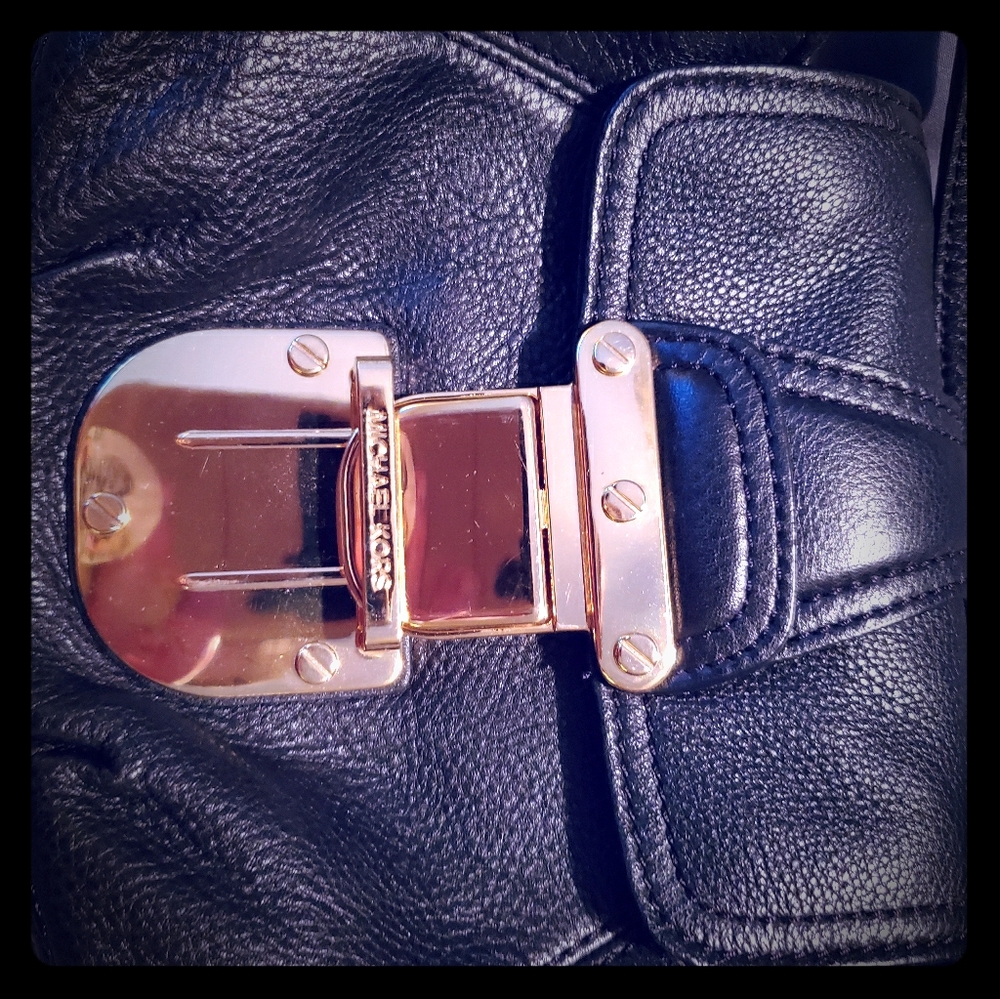 Michael Kors black snap crossbody